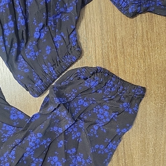 GAP Women’s LENZING ECOVERO Cutout Floral Blue/Black Midi Dress NWT-Size XL - Picture 13 of 17